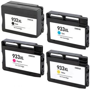 סט 4 ראשי דיו תואמים פרימיום HP 932XL-933XL T0A80AA (הספק 1,000 דף בשחור ו-825 דף בכל צבע)
