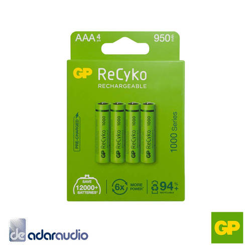 4 סוללות נטענות GP ReCyko AAA4 1.2v