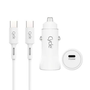 מטען רכב מהיר Cycle CYCPD20W-T עם יציאת USB בתקן 3A 20W + כבל Type-C