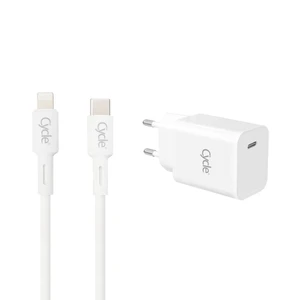 מטען קיר מהיר PD 30W עם יציאת PD+כבל Lightning/אייפון מבית Cycle 