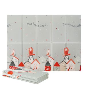 שטיח פעילות מתקפל גדול עשוי XPE איכותי דו-צדדי עם תיק נשיאה - בתים בשכונה