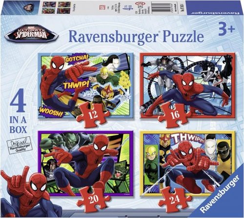 מארז 4 פאזלים מבית Ravensburger - ספיידרמן האולטימטיבי