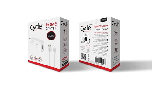 מטען קיר Cycle CYH2.4A-M RED עם יציאת USB + כבל Micro