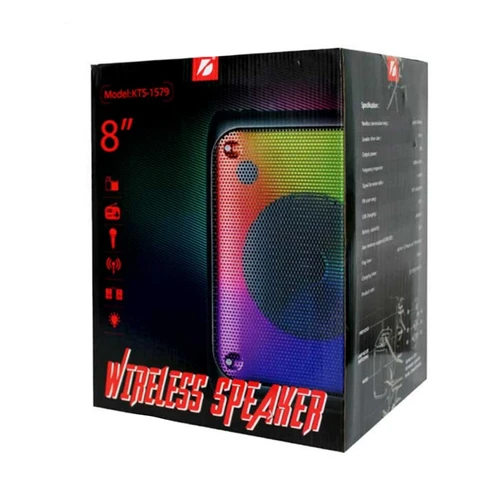 בידורית קריוקי KTS-1579 20W עוצמתית 8 אינץ׳ עם תאורת RGB