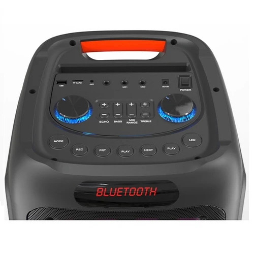 בידורית קריוקי KTS-1755 60W עוצמתית 8 אינץ׳ עם תאורת RGB + מיקרופון אלחוטי ושלט רחוק