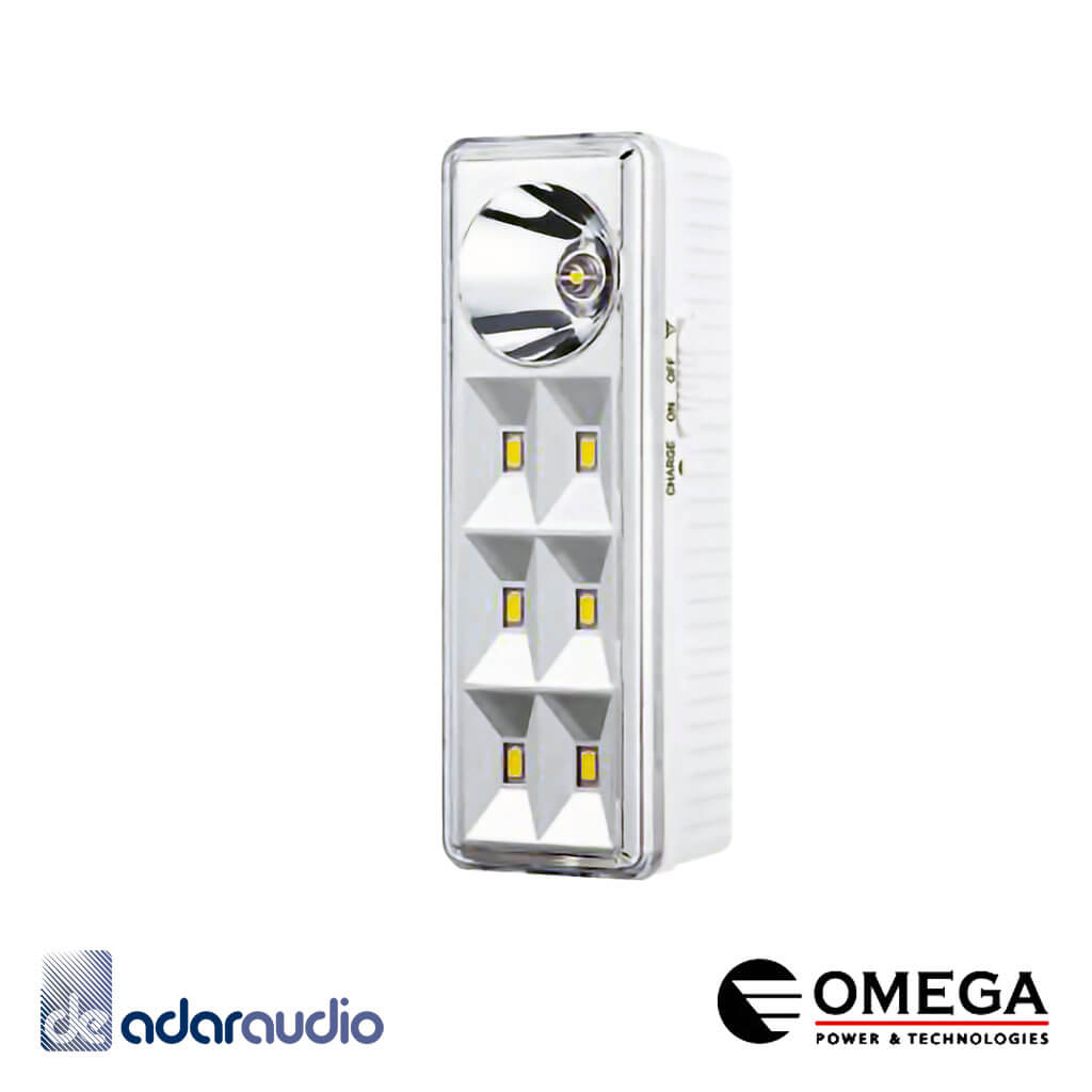 תאורת חירום עד 8 שעות עם מצב פנס OMEGA OM-8016S