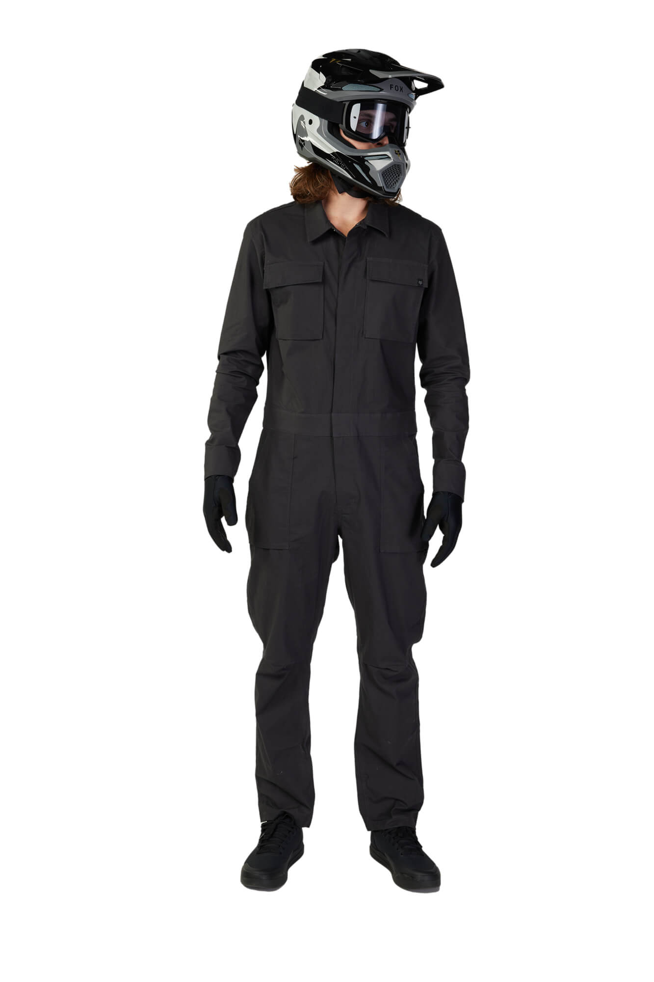 חליפת נהיגה פוקס שחור - FOX RACING DEFEND DRIVE DUST SUIT V24