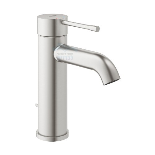 23589DC1 GROHE | ברז פרח Grohe 23589DC1 קבוע לכיור רחצה ESSENCE | פיה מעוגלת + ונטיל | כרום מוברש גרואה.