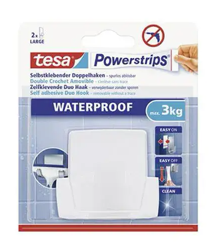 וו לבן כפול עמיד למים 59704 TESA 