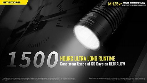 פנס יד נטען 1300 לומן MH25 V2 למרחק 475 מ' NITECORE