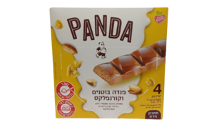 מארז רביעיית חטיפי פנדה בטעם שוקולד חלב במילוי קרם בוטנים וקורנפלקס 180 גרם
