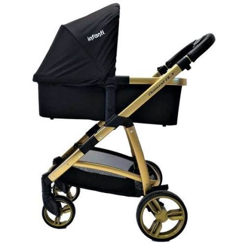 עגלת תינוק משולבת infanti דיימונד Diamond DLX - שחור/זהב