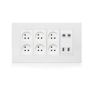 עמדת HOME & OFFICE תחת הטיח 8 מודול, 6 שקעים, 2 מחשב 2 טלפון Nisko