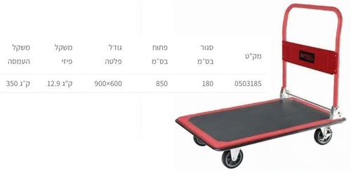 עגלת פלטפורמה מתקפלת כושר העמסה 350 ק