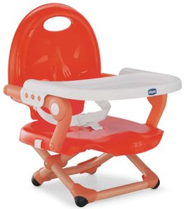 מושב הגבהה מתקפל עם מגש פוקט סנק Poket Snack - אדום Poppy Red