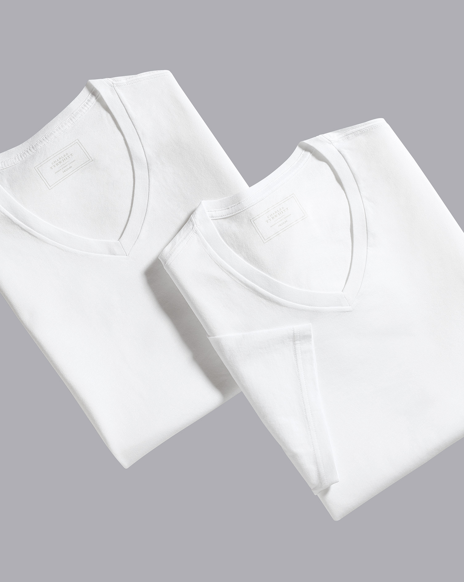 חבילה של 2 גופיות כותנה - White 2 pack v-neck cotton t-shirt