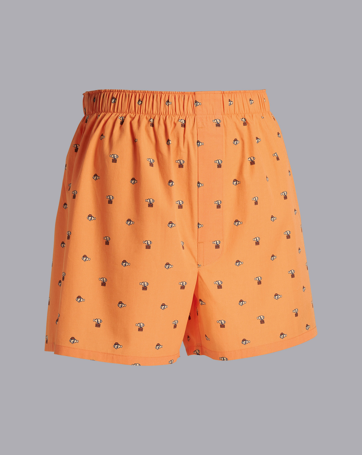  תחתוני בוקסר - Orange fish going to work woven boxers