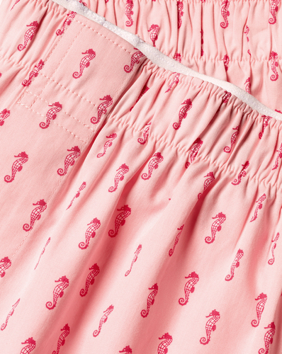 תחתוני בוקסר - Pink seahorse woven boxers