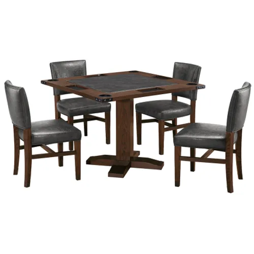 Legacy שולחן קלפים ושולחן אוכל מרובע דגם Rustic מעץ מאסיבי