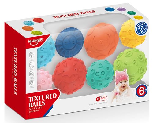 8 כדורי תחושות / עיסוי במגוון צבעים וטקסטורות