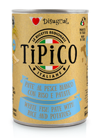 Disugual Tipico מזון רטוב בשימורים לכלבים פטה דג לבן,אורז ותפו