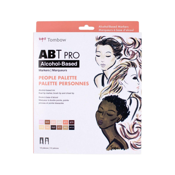 סט 12 טושים אלכוהוליים ABT PRO - גווני גוף