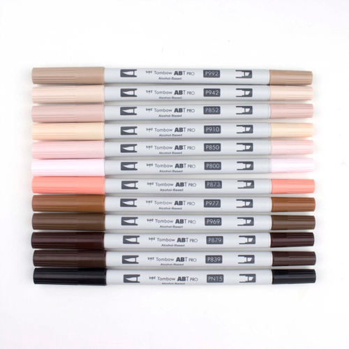 סט 12 טושים אלכוהוליים ABT PRO - גווני גוף