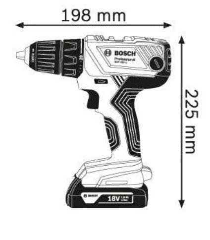 ‏מקדחה/מברגה כולל 2 סוללות 2AH דגם GSR 185 LI מבית Bosch