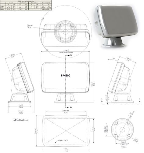 תושבת לצג ניווט עד 7 אינץ' NavPod | פישלס Seatrade