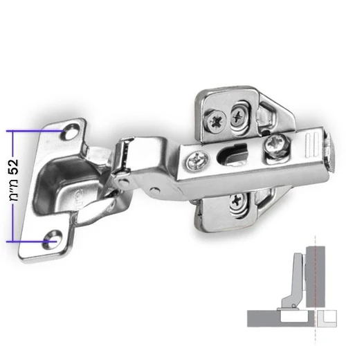 ציר כפוף חצי קנט שתילה בדחיפה press תואם Hettich-Grass מרחק חורים 52 מ