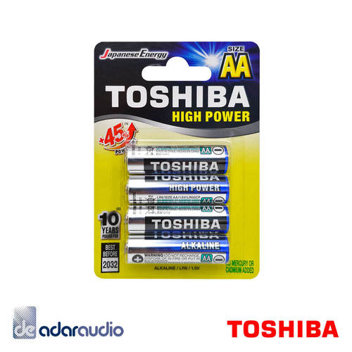 4 סוללות Toshiba High Power AA LR6 1.5v