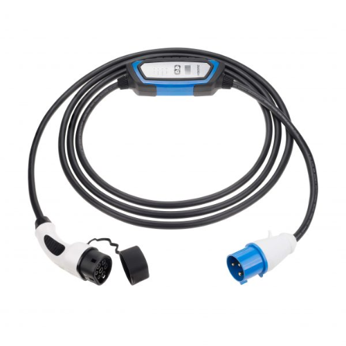 כבל טעינה נייד MODE2 חד פאזי 16A תקע כחול Type2