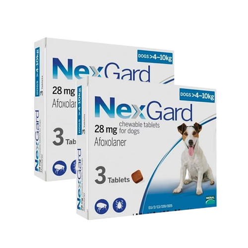זוג נקסגארד כדור נגד פרעושים וקרציות 4-10 ק"ג NexGard תוקף 03/26 ...
