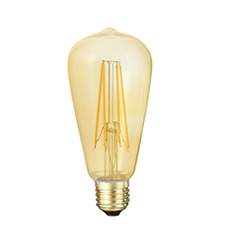 לד פחם אגס ST64 שקוף ניתן לעמעום 230V E27 2700K 8W יורולוקס 
