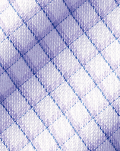 חולצה גזרת קלאסיק  -Lilac purple two colour check non-iron classic fit shirt