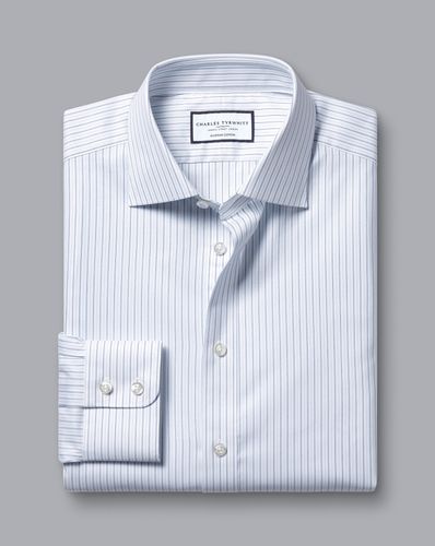 חולצה כותנה מצרית גזרת אקסטרה סלים  Royal blue Egyptian cotton shadow stripe extra slim fit shirt