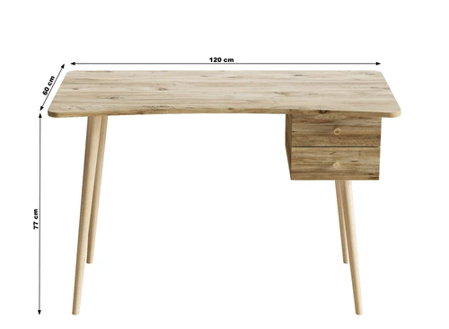 שולחן סטודנט מדליק בגוון אורן אטלנטי עם 2 מגירות דגם עופר 120 ס