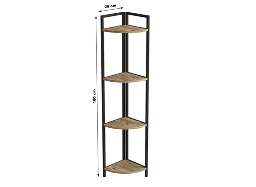 כוננית פינתית מעוצבת עשויה מתכת בשילוב עץ Tudo Design דגם עדה