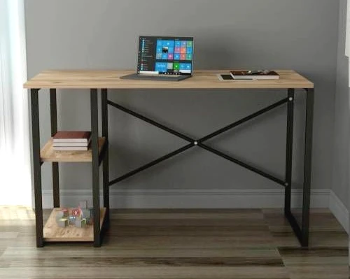 הסט המושלם שולחן כתיבה ועבודה  + כוננית ספריה רחבה Tudo Design טודו דיזיין דגם כרמל - אלמוג