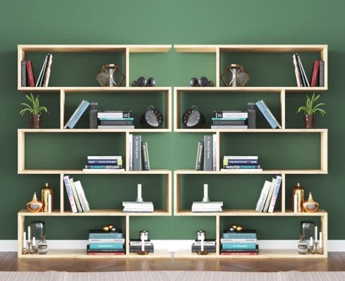 ספריה כוורת זיגזג בעיצוב מודרני Tudu Design דגם ורד אלון