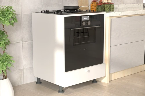 ארון לתנור בנוי וכיריים בצבע לבן דגם ערבה Tudo Design