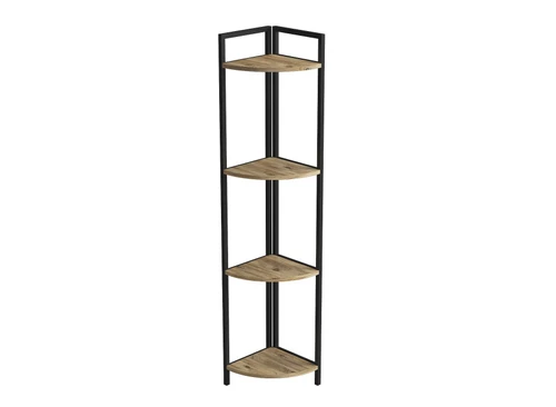 כוננית פינתית מעוצבת עשויה מתכת בשילוב עץ Tudo Design דגם עדה