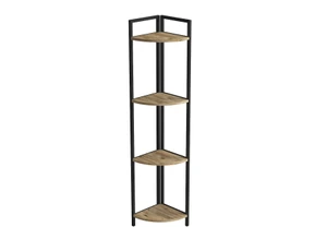 כוננית פינתית מעוצבת עשויה מתכת בשילוב עץ Tudo Design דגם עדה