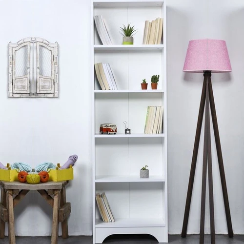 כוננית ספריה מעוצבת עם 5 תאים בגוון לבן שלג Tudo Design דגם לוזאן