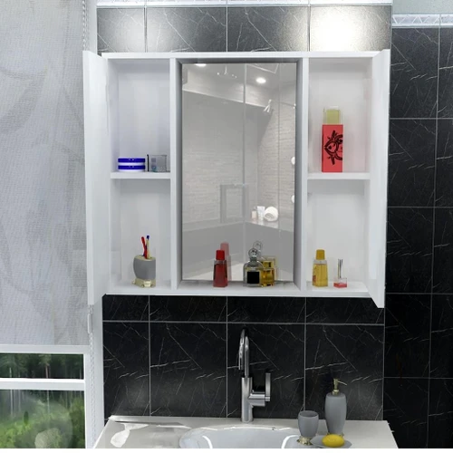 ארונית אמבטיה עם מראה Tudo Design דגם שרתון צבע לבן