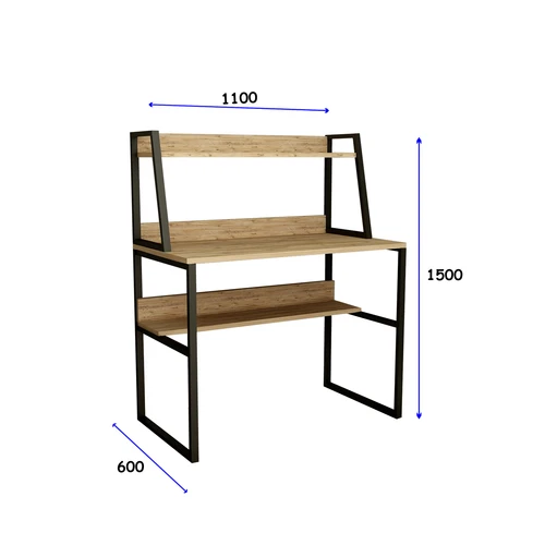שולחן כתיבה דגם סיון בשילוב עץ וברזל מושחר Tudo Design