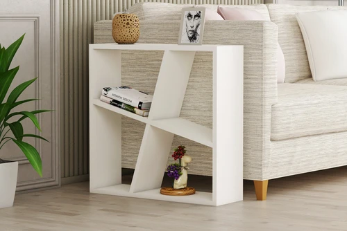 שידה שולחן צד דגם ירדן גוון לבן Tudo Design