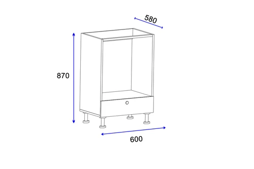 ארון לתנור בנוי וכיריים בצבע לבן דגם ערבה Tudo Design
