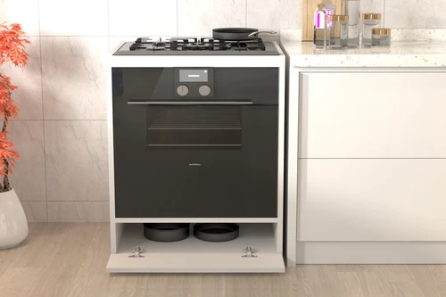 ארון לתנור בנוי וכיריים בצבע לבן דגם הדס Tudo Design
