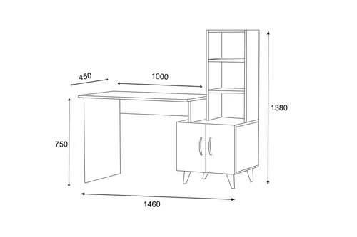 שולחן כתיבה ועבודה רוחב 146 ס